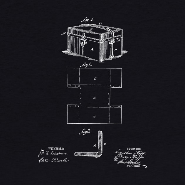 Leather Case Vintage Patent Hand Drawing by TheYoungDesigns